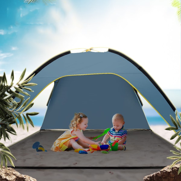 Strandskydd, strandskydd, UV 50+ skydd, vindskydd, utomhusträdgårdstält för 3-4 personer, familjesolskydd, strandtält, ultralätt,