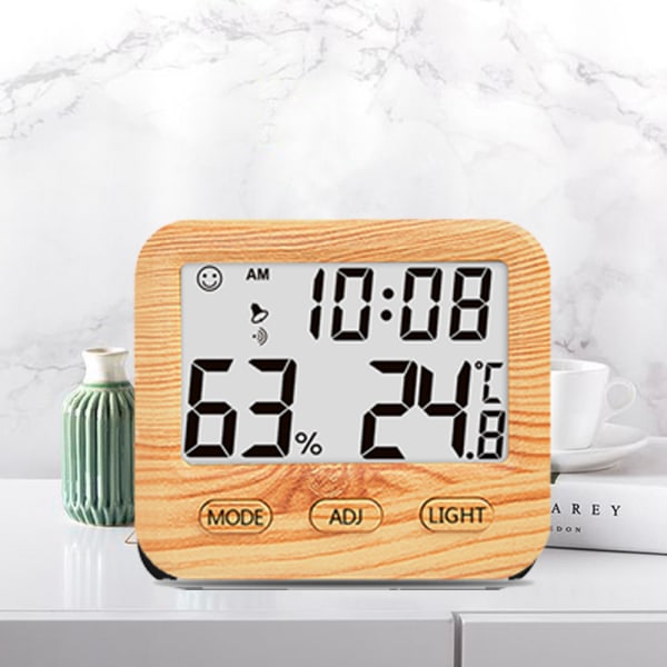 Temperaturluftfuktighetsmätare med skrivbordsklockor för sovrum
