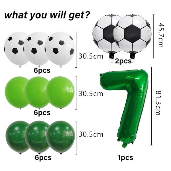 Fotballnummer folie ballonger Latex ballongdrakt til bursdag