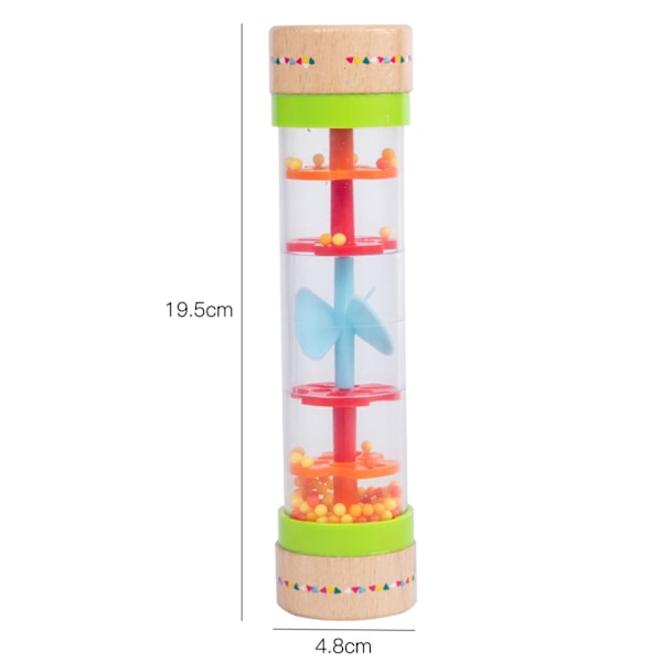 Baby Rainmaker Regnstav Simulation Trä Regnbåge Skallra Rainmaker Leksak Regndroppar Musikinstrument Färgglad Regnljud Cylinder