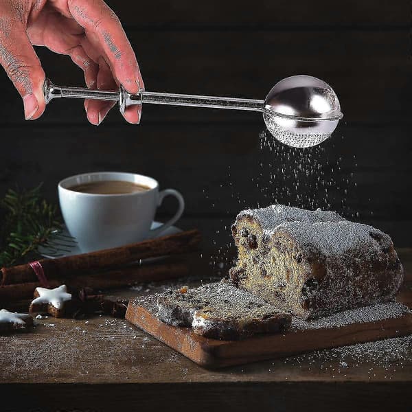Tekugleformet te-infuser i rustfrit stål, kugleformet push-stil te-infuser si, pakke med