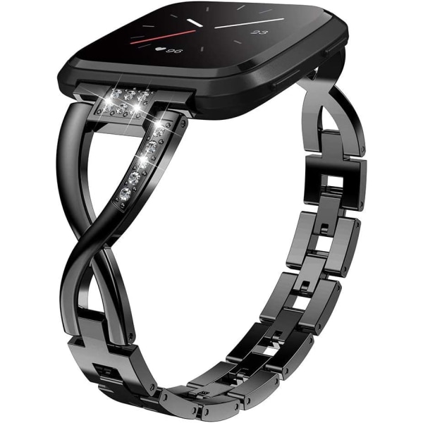 Bling-armband kompatibel med Fitbit Versa/Versa 2-band för kvinnor