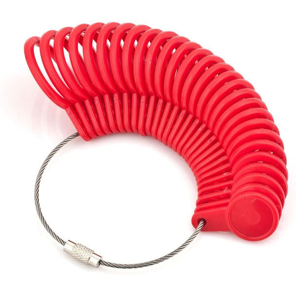 Ring Sizer - Fingermätare Mätning Ring Tool 27 PCs Storlek 1-13$ Red