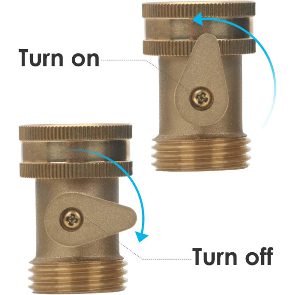 Puutarhaletkun sulkuventtiili, 2 kpl 3/4\" GHT messinkinen vesiletku