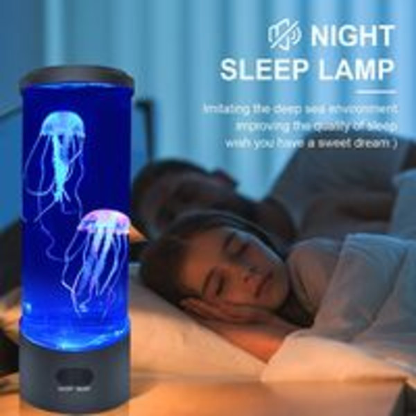 Manetlampa med jellyfish, manetlampa med färgglada färgförändringar, manetlampa för skrivbord, manetlampa för akvarium, nattlampa för hem och kontor