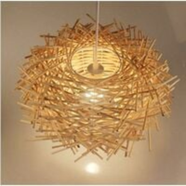 Rattan riippuvalaisin, säädettävä linnunpesän kattokruunu, makuuhuoneen ruokasalin kattolamppu 300 x 170mm