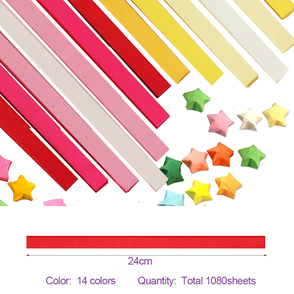 1080 Origami Star Paper - tosidig fargerikt dekorasjonspapir