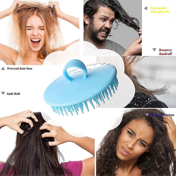 4-pack Hårbottenexfolieringsborste - Flexibel hårbottenmassageborste för rengöring av mjäll