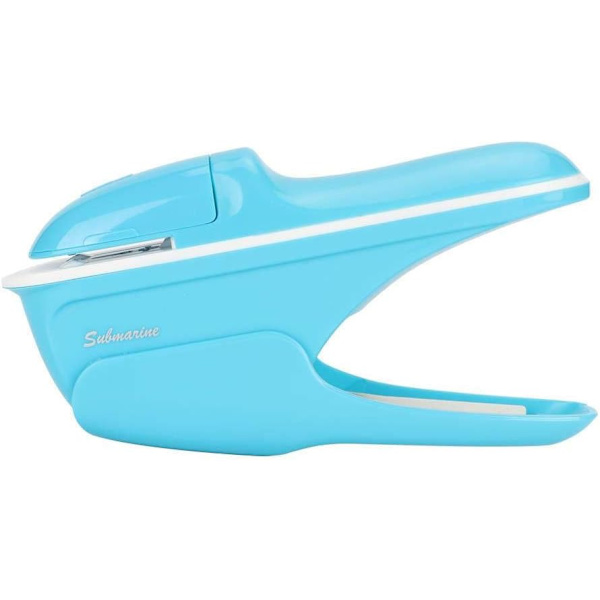 Stapler - ABS-niititön niittaaja Kirjan paperi Niititön niittaaja Käsin kirjansidonta Yhden käden työkalu (sininen)