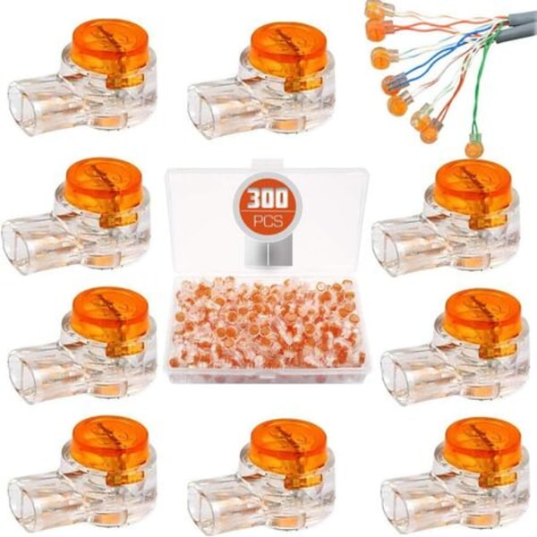 300Pcs Scotchlok Uy Waterproof Connector, Resin Filled Cable Connectors Connection Clamps for Garden & Outdoor Robotic Lawn Mower