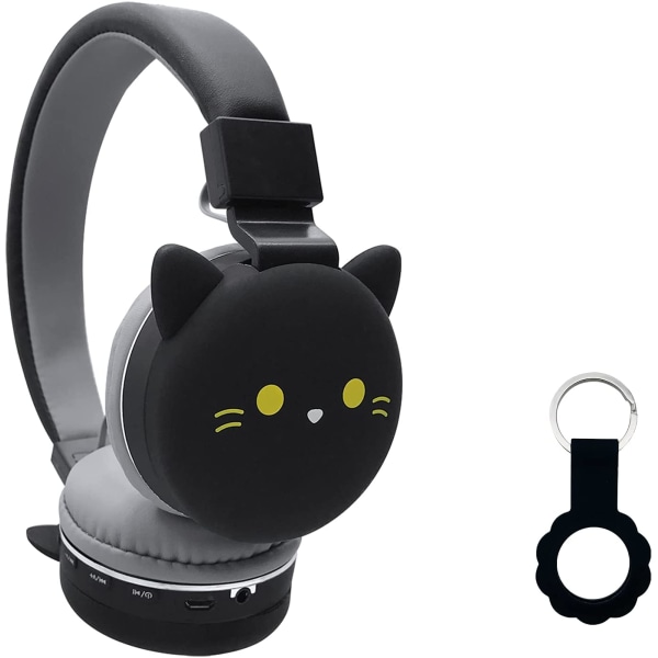 Black Cat Cartoon Headphones Wireless Headphones Kids Stereo Headphones$Children's Cartoon Wireless Stereo Headphones Black Cat Cute Kids Headphones