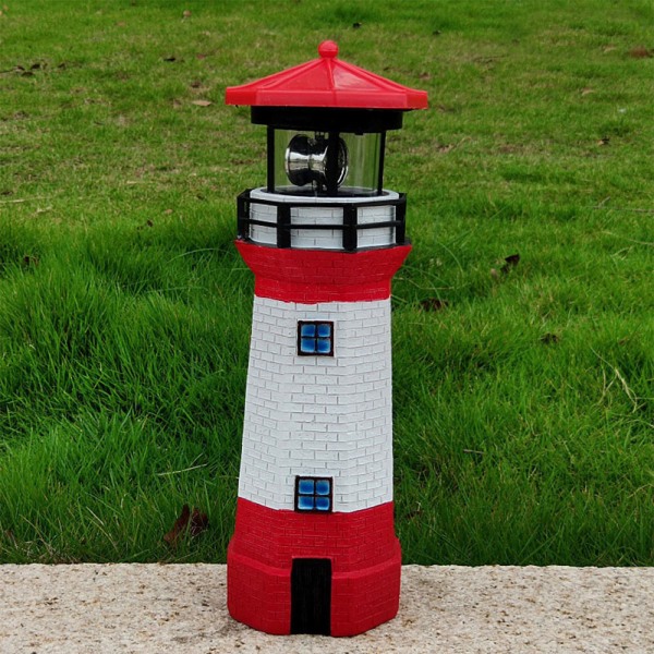 LED-lys med roterende lys - Solar Beacon Light Outdoor Deco