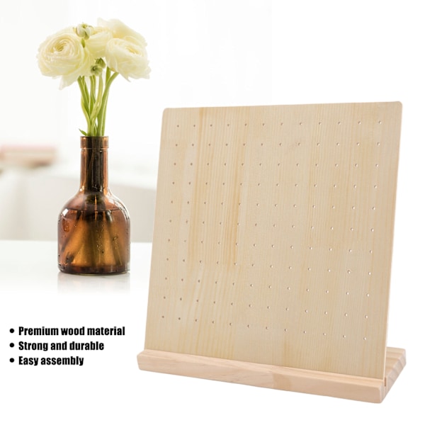 Ørepyntpinne Display Pegboard Stor Kapasitet Holdbar Tre Smykker Display Ørepynt Display Board for Ørepynt Smykker 66 Par