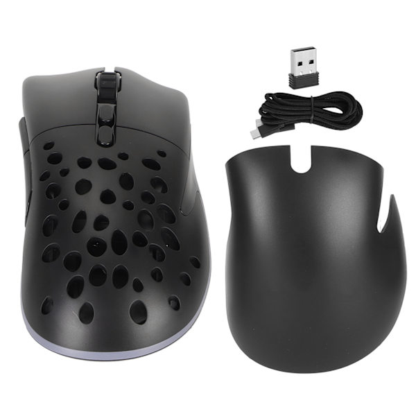 Trådløs mus med dobbelt tilstand, programmerbare knapper, RGB-baggrundsbelysning, justerbar DPI, ergonomisk gamingmus til spil, kontor og studie