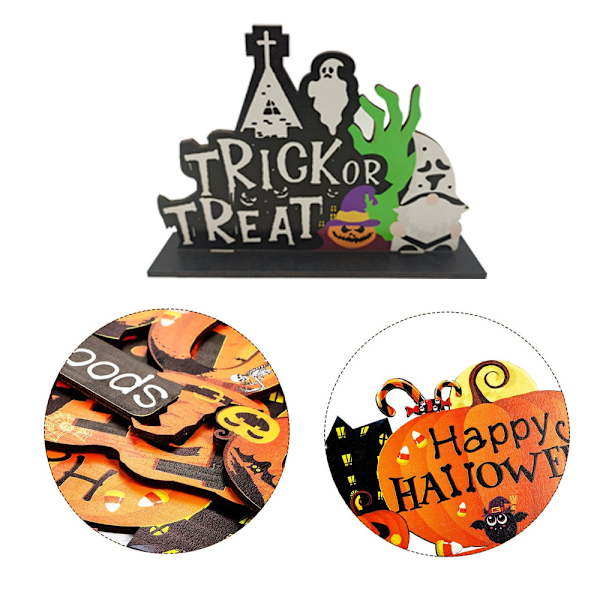 3 kpl Halloween-puukoristetta, juhlatunnelman luomiseen