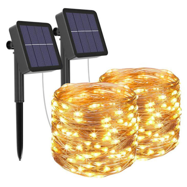 [2-pack] Solcellslampor Utomhus, Litogo 12M 120 LED-lampor