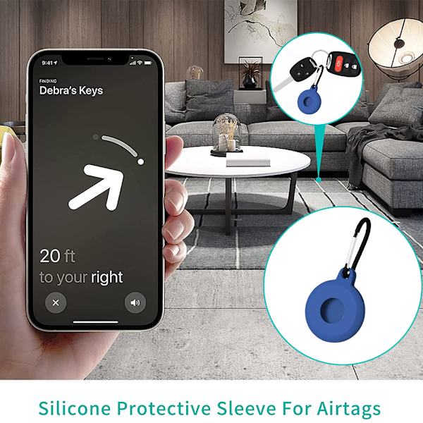3 stk. blødt silikonebeskyttende hylster til Apple Airtag