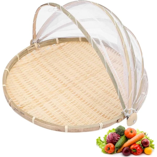 Picknickkorg med vävd bambugasbind Utomhuskorg Bug Proof