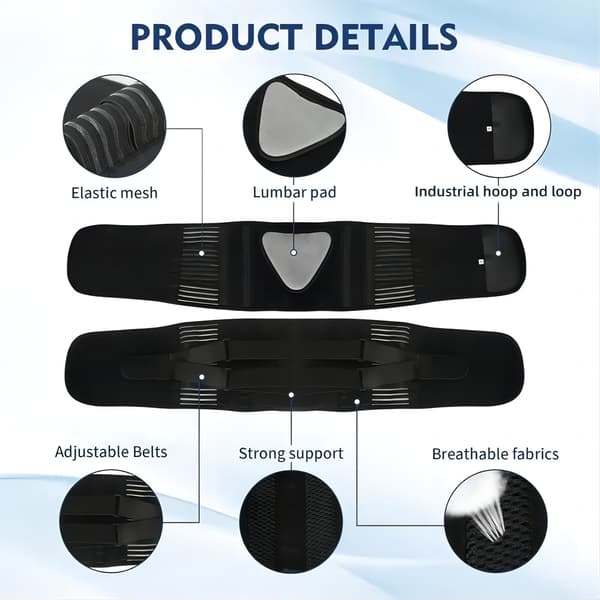 Compression Belt / Back Support / Lumbar Support Belt XXL 374 XXL