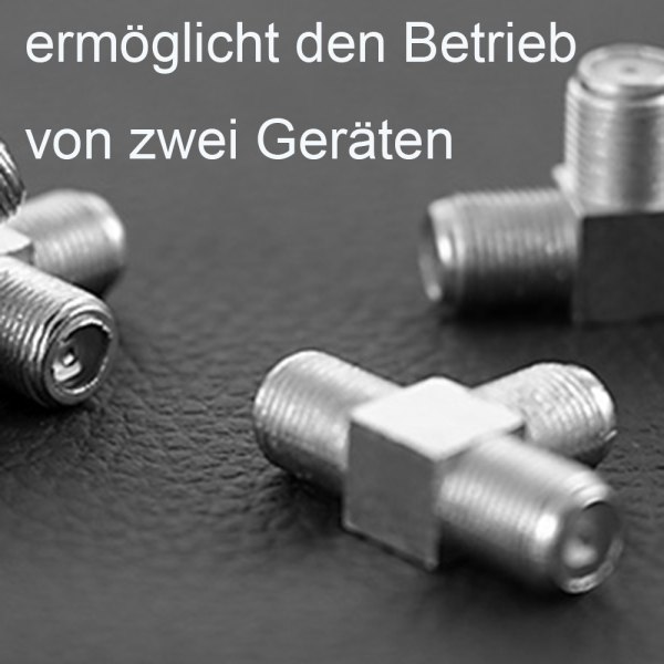 Koaksialkabelsplitter, TV-splitter 2 i 1 ud 2-pak F-type RG6 han til 2 F hun 3-vejs kabelsplitter koaksial T-stikadapter til video-VCR