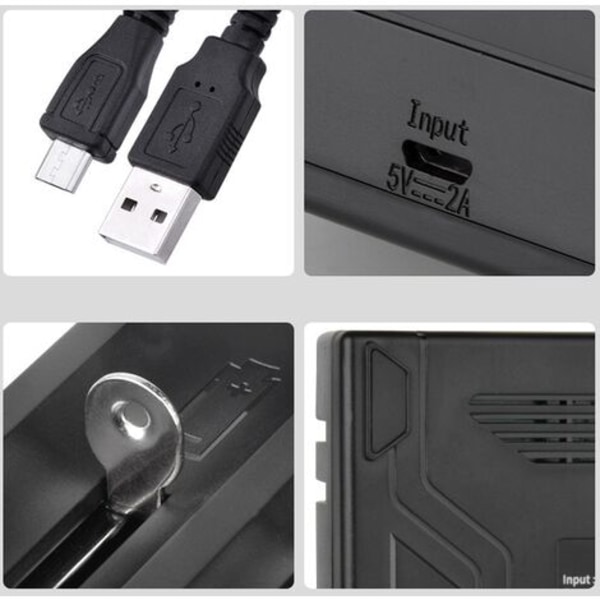18650 Batteriladdare 4 Slot Automatisk med LCD-display