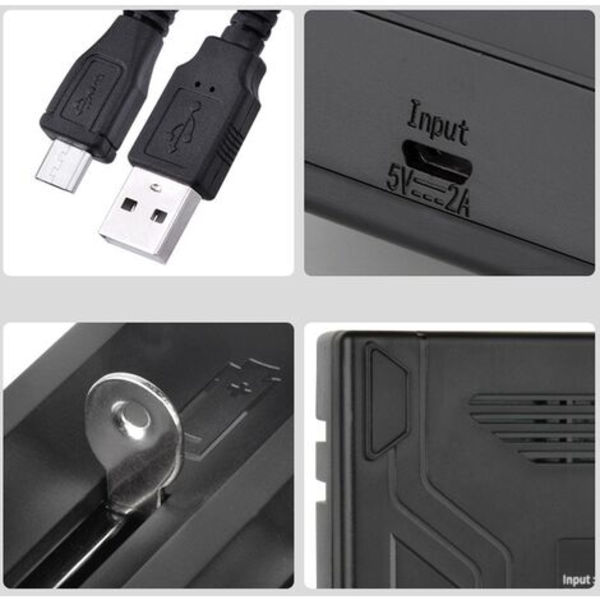 18650 Batterioplader 4 Slot Automatisk med LCD Display