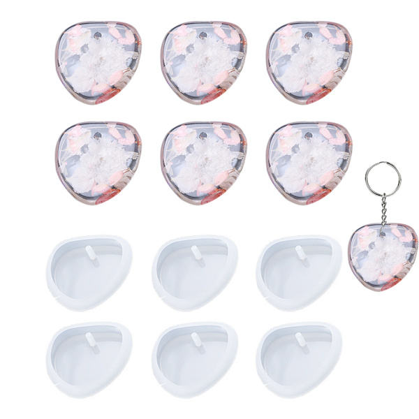 Pack Shiny Shape Tag Resin Mold Handmade Keychain Silicone Mold