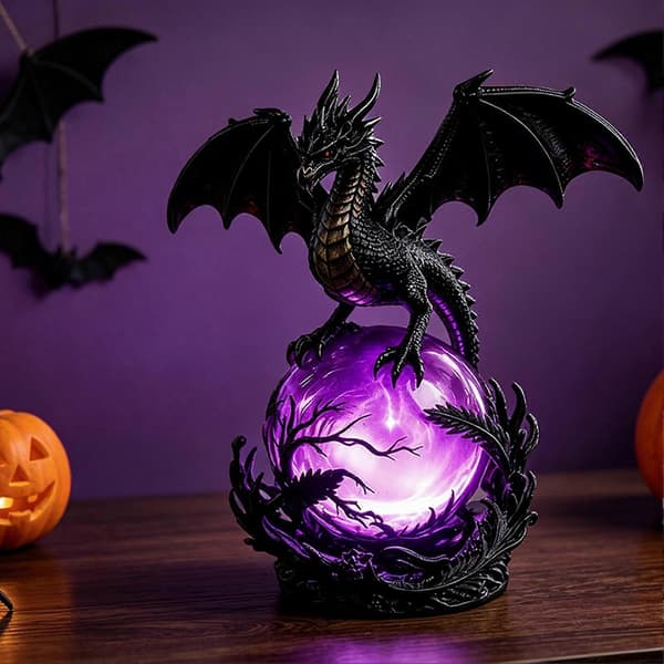 Dragekrystallkulelampe – Gotisk USB for mørk fantasidekorasjonsgave A
