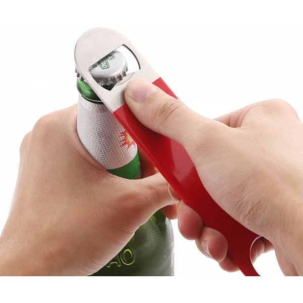 3-pak kraftig flad flaskeåbner i rustfrit stål, solid og