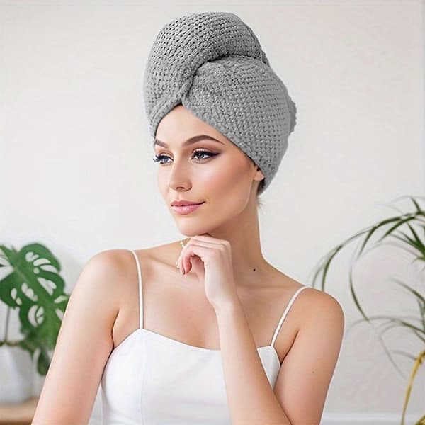 Hårtørrerhåndklæde Superabsorberende Hårturban til Kvinder Blød Mikrofiber Turban til Vådt Hår Hurtigtørrende Doublelayer pineGBL