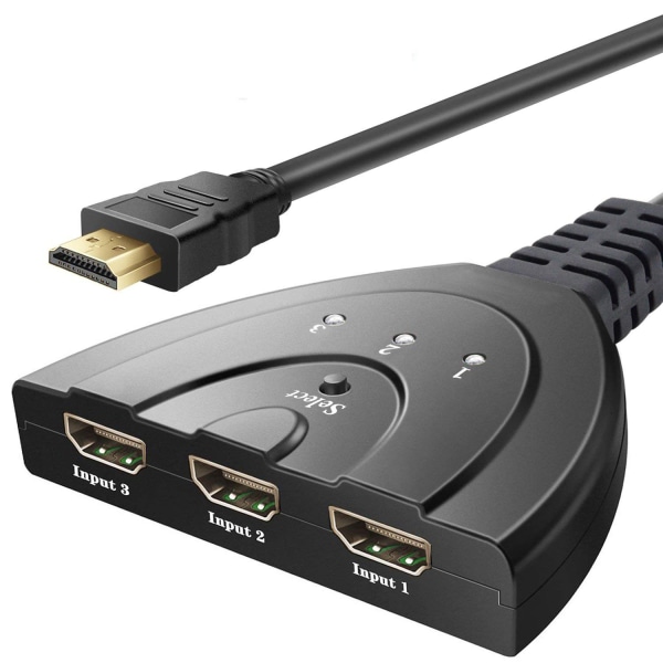 HDMI-kytkin 3 porttia Pigtail-kaapelilla Kytkinjakaja High