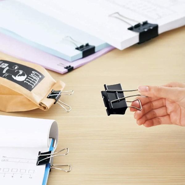 Store bindere, store binderclips til kontor og hjem