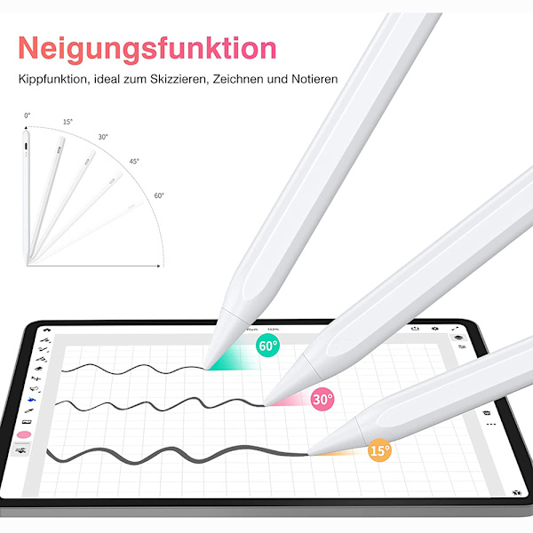 KINGONE Stylus Pen för iPad, Magnetisk Hållare iPad Pen Tilt Funktion Handflatan Rejection iPad Pen Kompatibel med iPad Pro 11/12.9, iPad 9/8/7/6, iPad Air