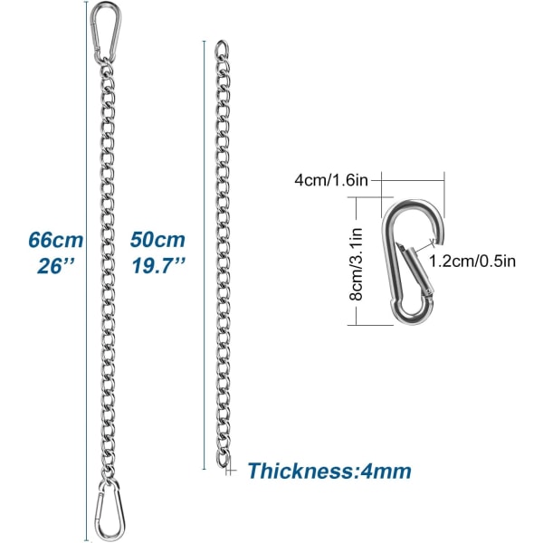 304 ruostumattomasta teräksestä valmistettu jatkoketju, 65 cm/25'' ketju ripustukseen