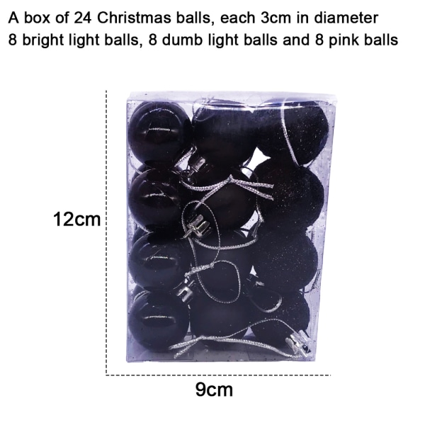 Juldekorationer Julgransdekorationer -3cm set svart