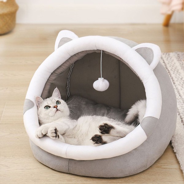Stor kattbädd som kan tvättas i maskin med halkfri botten | Lugnande komfort för hundar och katter