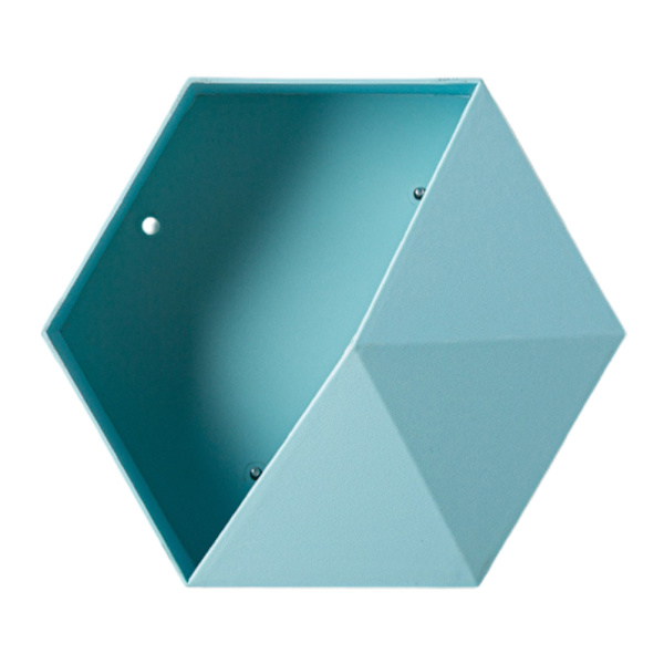 Kuusikulmainen seinähylly Geometrinen kuusikulmainen säilytyshylly Yksinkertainen geometrinen seinälle kelluva hylly