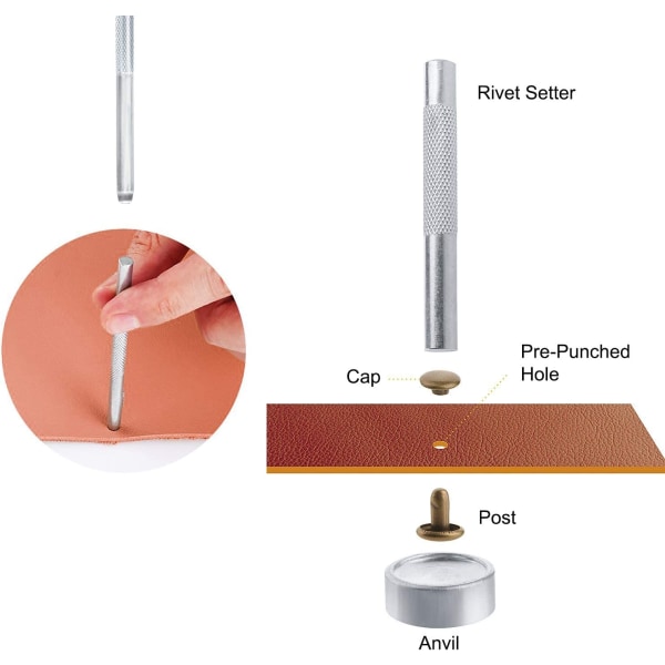 Lædernitter Rørformede Metalnitter Stykker Fikseringsværktøj