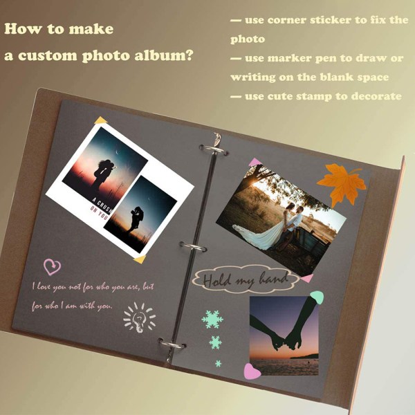 Skrapbok Album, DIY Vintage Skrapbok Självhäftande Bröllop