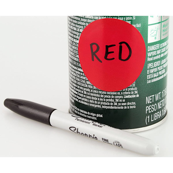 Etikett 1 Inch Round Permanent Color-Code Dot Stickers, 500 per Red