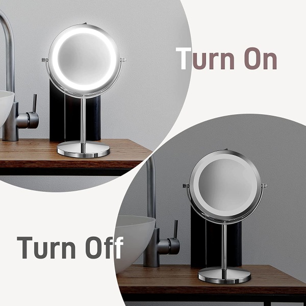 Lighted Makeup Mirror, 10x Magnifying Double Sided LED Vanity
