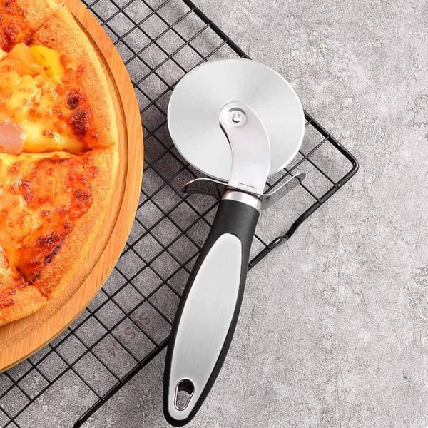 Pizzaskärhjul, livsmedelssäker pizzaskärare i rostfritt stål,