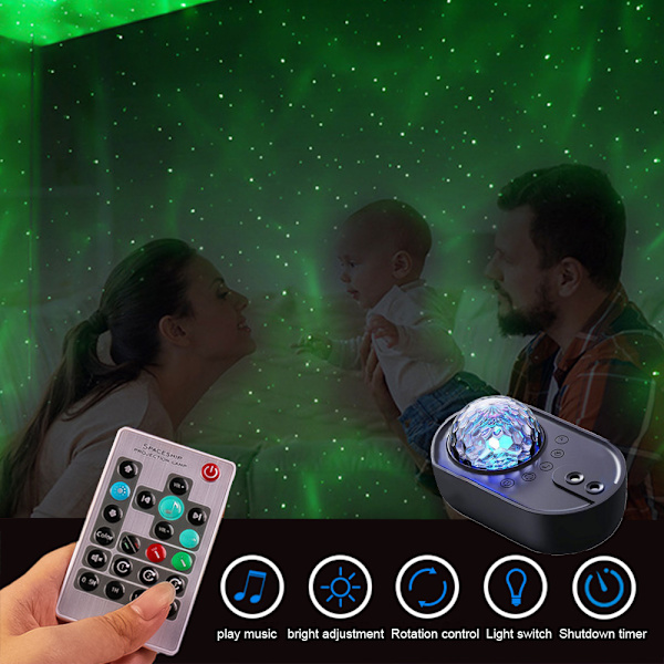 Stjerneprojektor, nattlys Galaxy Projektor Bluetooth Musikk Spe