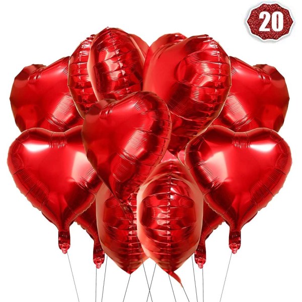 Hjerteformet rød hjerteballon velegnet til fødselsdagsfester
