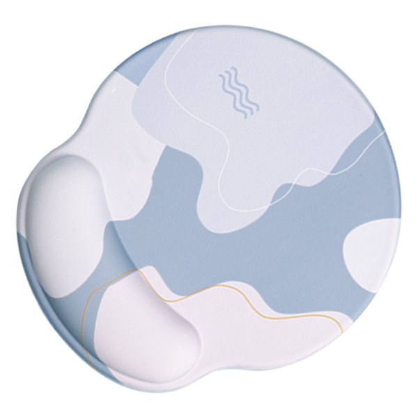 Tastatur Musematte Sett Ergonomisk Silikon Musematte med Memory Foam Tastatur Håndleddsstøtte Støtte for Datamaskin Rund, Blå