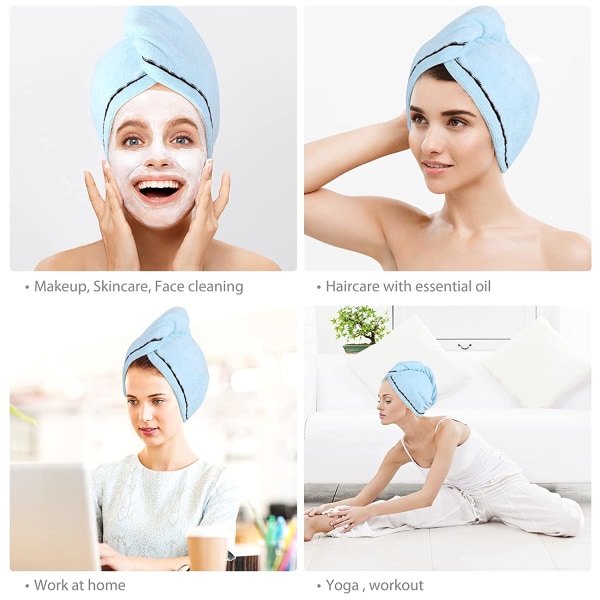 3-pack mikrofiberhårhandduk wrap superabsorberande twist turban