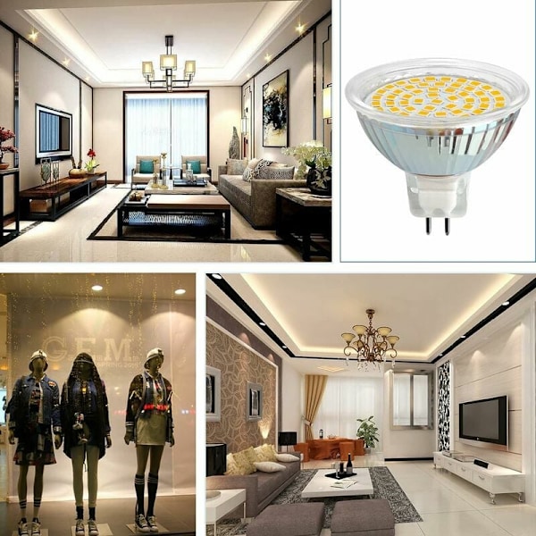 Mr16 Gu5.3 LED-lampa, Miljöskydd 3W Kallvit 6000K E14 LED-spotlight med Snabb Enkel Installation för Hembelysning (Ljusflöde