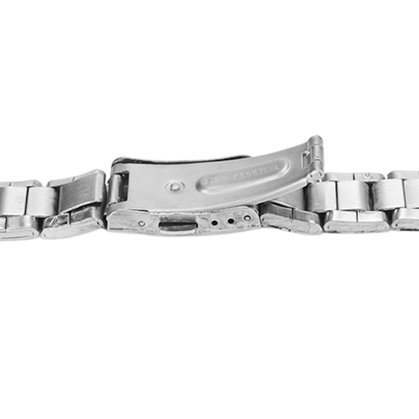 Metallklockarmband Snabbkoppling Viklås Dubbel Knapp Rostfritt Stål Klockarmband för Män Kvinnor Silver 12mm/0.47in