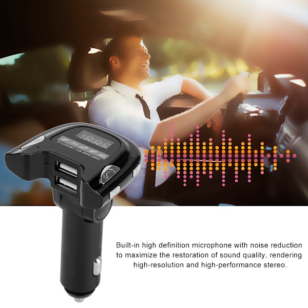 2.1A Dual USB Charging MP3 Player Wireless Bluetooth5.0 Car FM Transmitter 12-24V