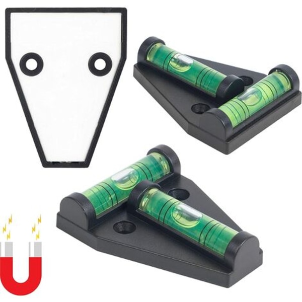 Magnetisk T-formad vattenpass, 2-pack litet smidigt husbilsvattenpass